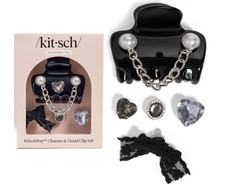 Kitsch Medium Hair Claw Clip With Interchangeable Charms - Vintage Black