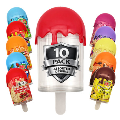 10 Pack Popsicle-Style Retail Packaging Containers   Assorted Graphic Designs