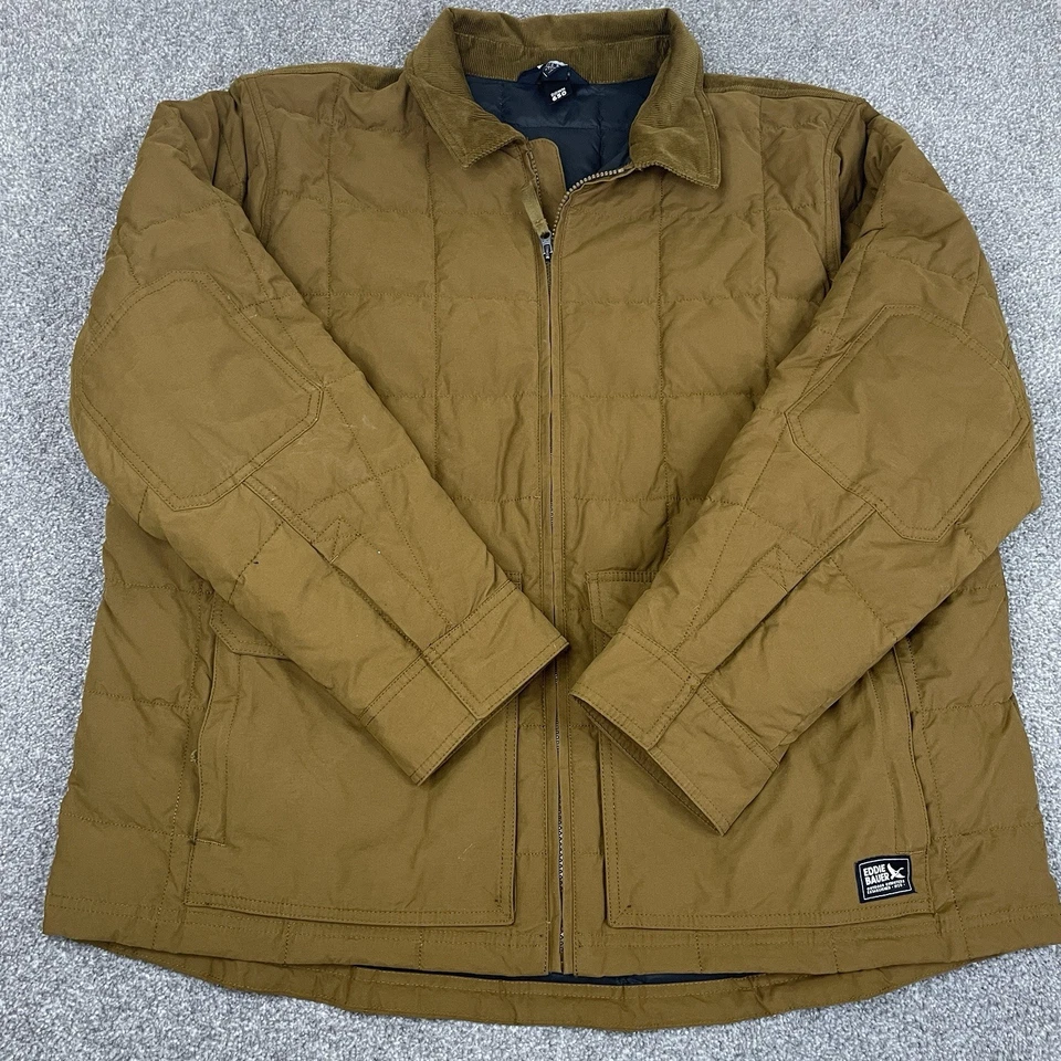Eddie Bauer Emmons Down 650 Chamarra Para Hombres XL Pana Cuello Bordado Cremallera Completa Foto 2 de 4