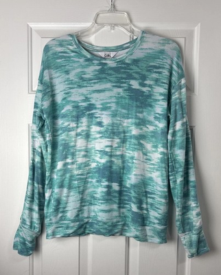 #ad Athleta Girls Size XXL 16 Ride Top The Wave Teal Green Pullover L Sleeves Soft $17.99