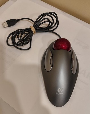 Logitech T-BC21  Trackman Trackball USB Mouse Marble Ball 