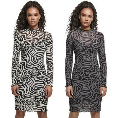 Urban Classics AOP Two Layer Zebra Print Mini Jersey Dress