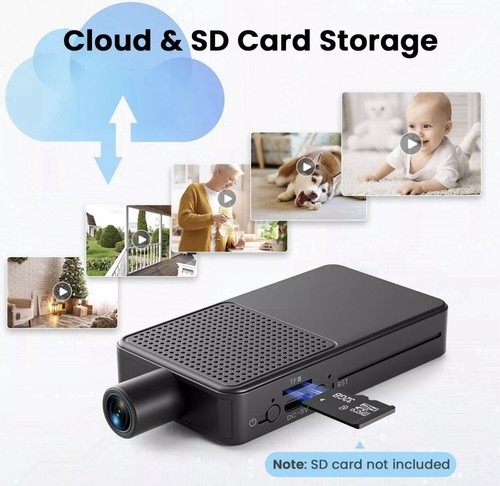 WiFi Mini Camera, 10hr Nonstop Recording, AI Motion Detection