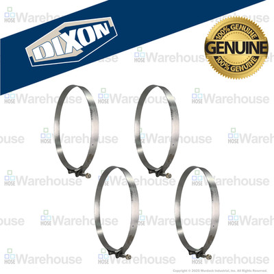 Genuine Dixon 8-1/4'' T-Bolt Clamp Pack   (4) STBC825 Stainless Steel Hose Clamps