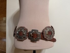 Roper Women's Large Cross Concho Western Style Leather Belt Size XL