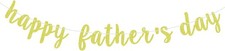 Happy Father's Day Banner, Best Dad Ever Bunting Garland, Fathers Gold