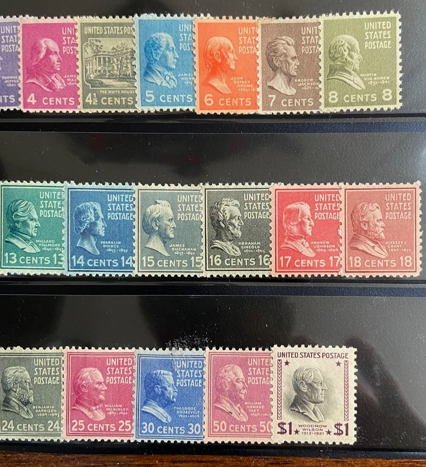 US  STAMPS-1938 SC# 803 - 832 PRESIDENTIAL / PREXIE ISSUE-MINT OG NH -Set of 30 - Image 3 of 3