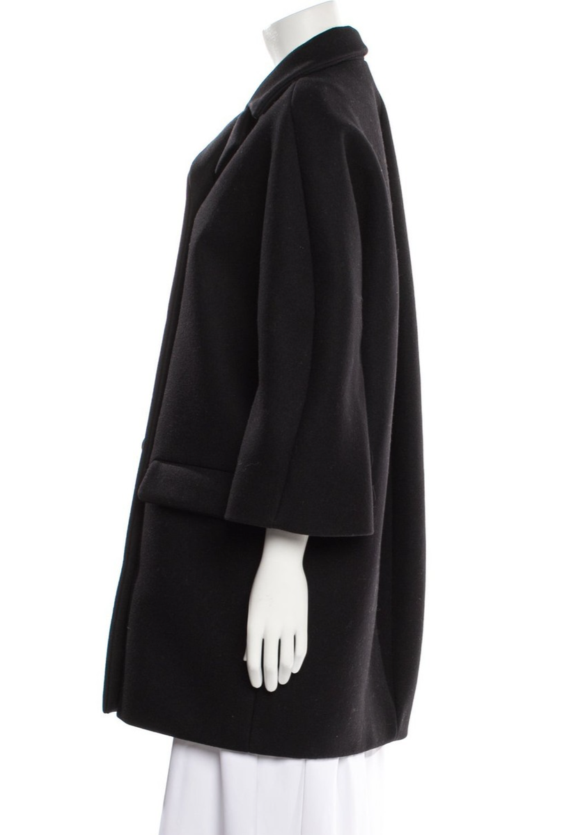 Vintage Balenciaga Fall 2006 Black Wool Cocoon Egg Coat 42 Couture