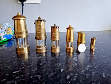 6 Vintage Brass Miniature Miner’s Lamp – Collectable Mining Memorabilia