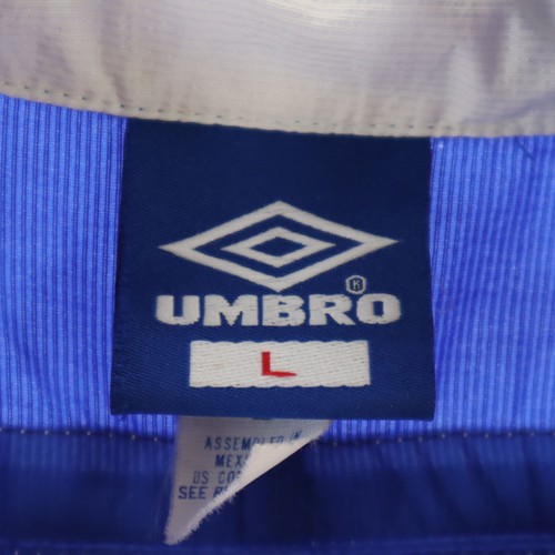 umbro 90s Old Half zip Nylon jacket L blue pullover Men's - Picture 9 of 10