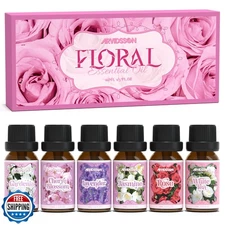 Floral Essential Oils Set, ARVIDSSON Natural Flower Fragrance Oil Gift for Wo