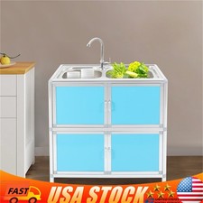 Utility Sinks with Faucet, Freestanding Sink with Storage for Home Kitchen