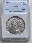 1886 O $1 Uncirculated Morgan Silver Dollar-Key Date