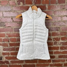 Lululemon Down Puffer Vest Womens 6 White Quilted Down For A Run Vest Insulated