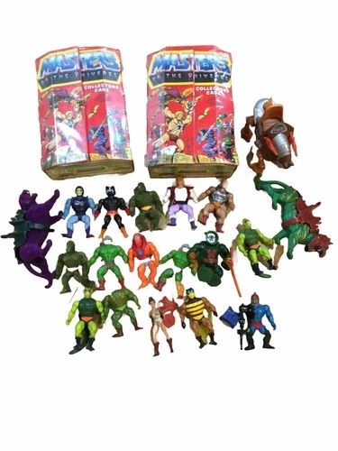 VTG He Man Masters Of The Universe 16 MOTU loose Figures Lot 19 Collector Cases