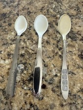 Vintage 90s Munchkin Gerber Baby Spoons Stainless Silicone Tip Flatware