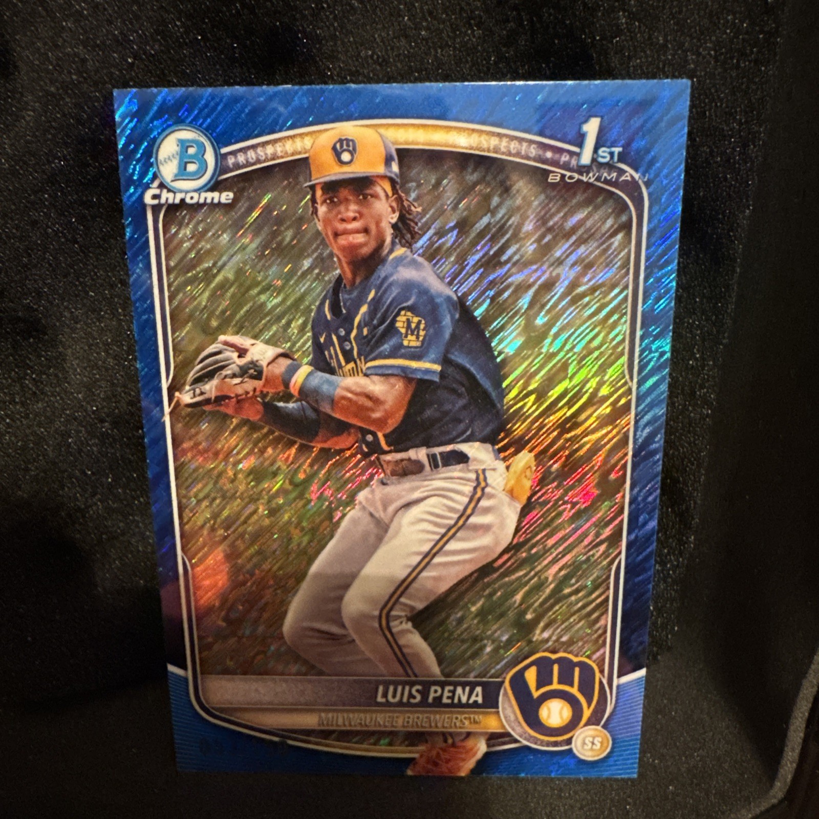 2025 Bowman Chrome Prospects Luis Pena #BCP-38 Blue Shimmer Refractor 53/150 
