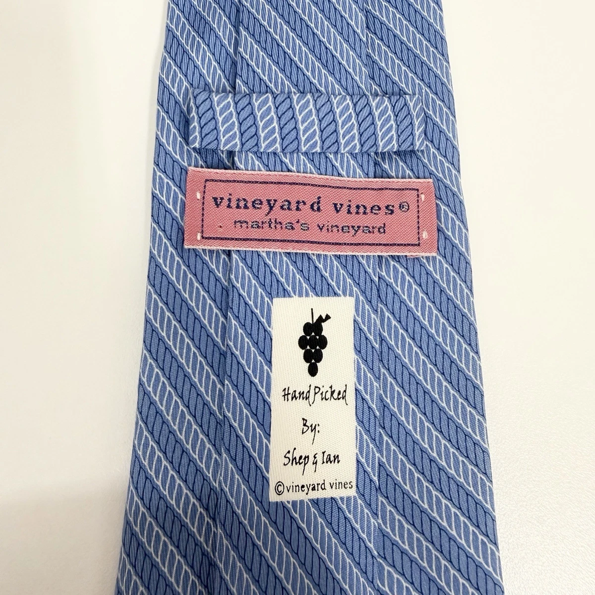 Vineyard Vines Striped 100% Silk Ties for Men for sale | eBay Vineyard Vines Custom Collection Hillside School 1901 Tie Blue w Crest & Stripe main image 0