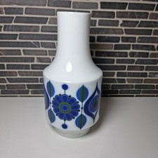 AK Kaiser Porzellan Vase Mid Century Modern Blue Flowers Prilblume Mid Century