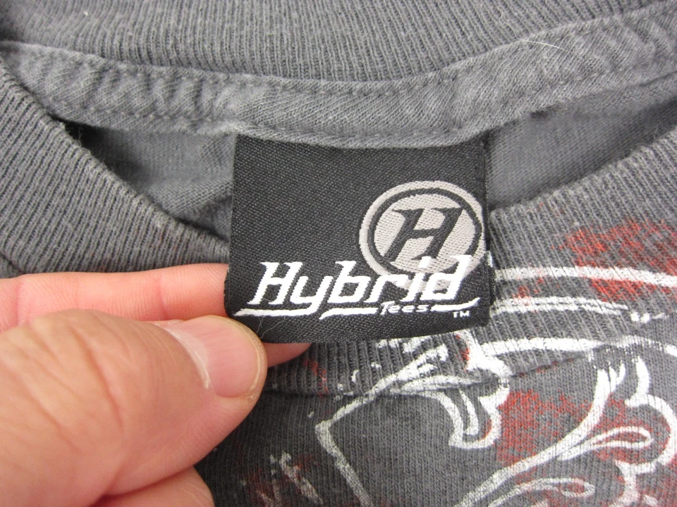 Vintage Hybrid Shirt Adult Large L Gray Angel Wing Gothic Grunge Mens 90s Y2K - Image 4 of 4