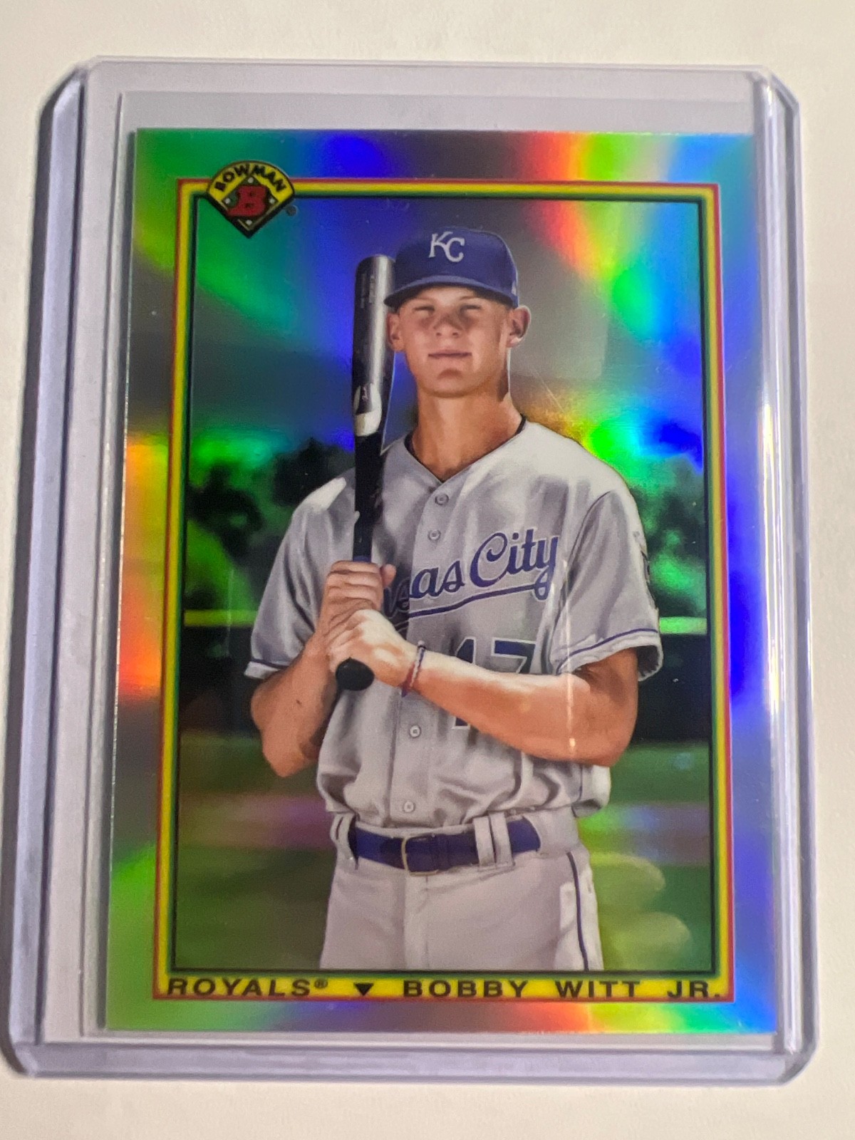 2020 Bowman Chrome Bobby Witt Jr. #90B-BWJ 1990 Refractor Kansas City Royals