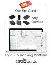 GPS Cards Sim fits SINOTRACK Vehicle Car GPS Tracker/ Hybrid Maps/ Phone App