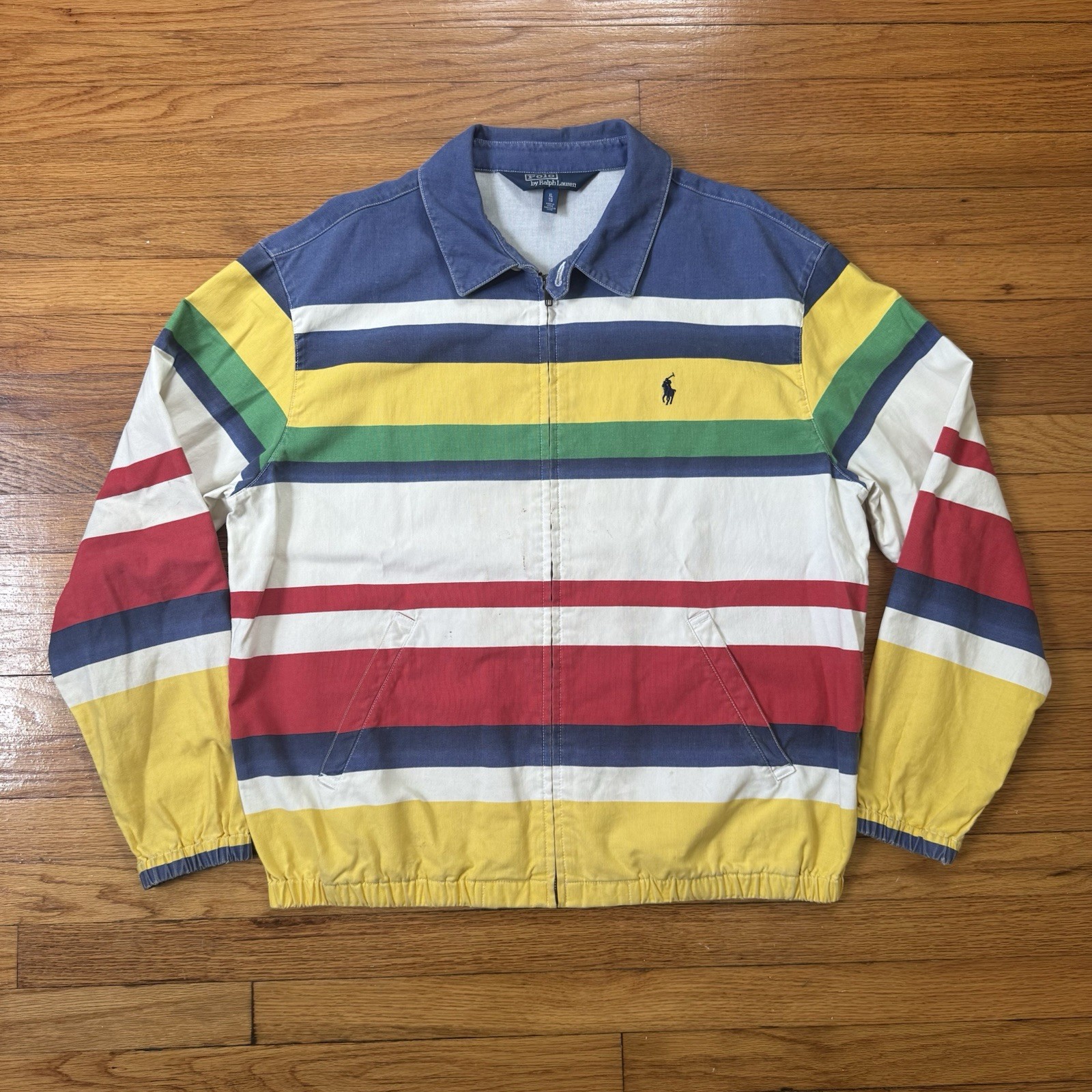 Polo Ralph Lauren Jacket Size XL Vintage 90s Striped Sailing Bayport