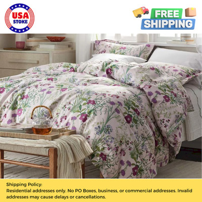 Company Cotton Bloom Meadow Classic Smooth Sateen Bed Sheet Set - Blush