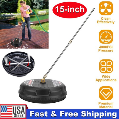 #ad 15#x27;#x27; Pressure Washer Surface Cleaner 4000PSI Power Washer with 2 Extension Wands $39.98