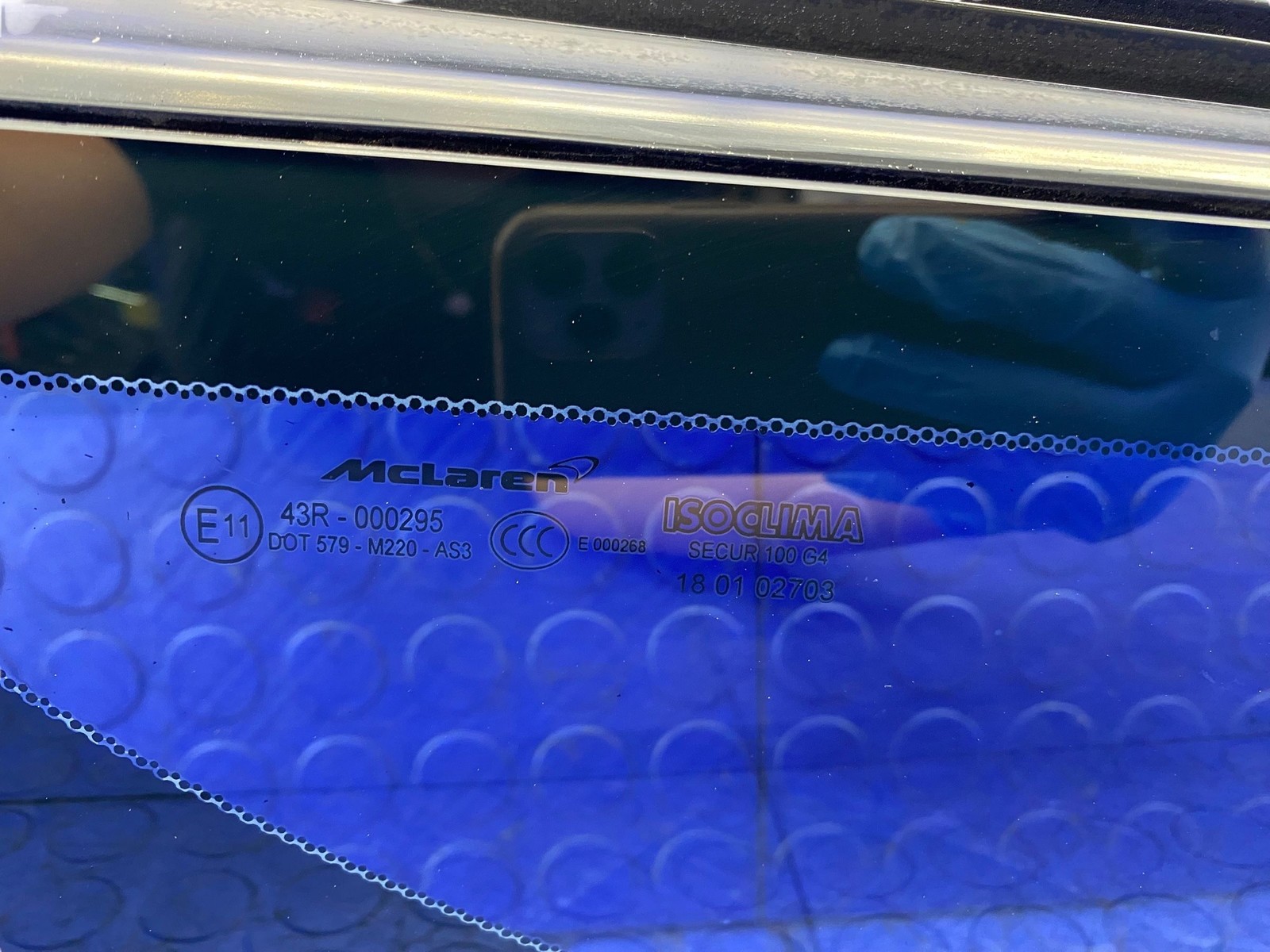 2018 2019 2020 2021 2022 2023 MCLAREN 720S REAR RIGHT UPPER SIDE WINDOW GLASS