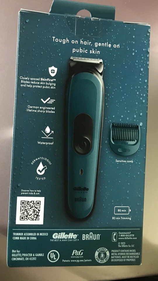 Recortadora eléctrica de vello púbico para hombre Gillette Intimate i3 impermeable Foto 2 de 4
