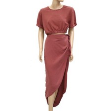 Free People Rae Maxi Dress Redwood Effortless Cutout Resort Beach S NEW 283980