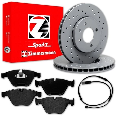 DISCOS DE FRENO DEPORTIVOS + PASTILLAS DELANTERAS Zimmermann adecuados para BMW X3 F25 + X4 F26