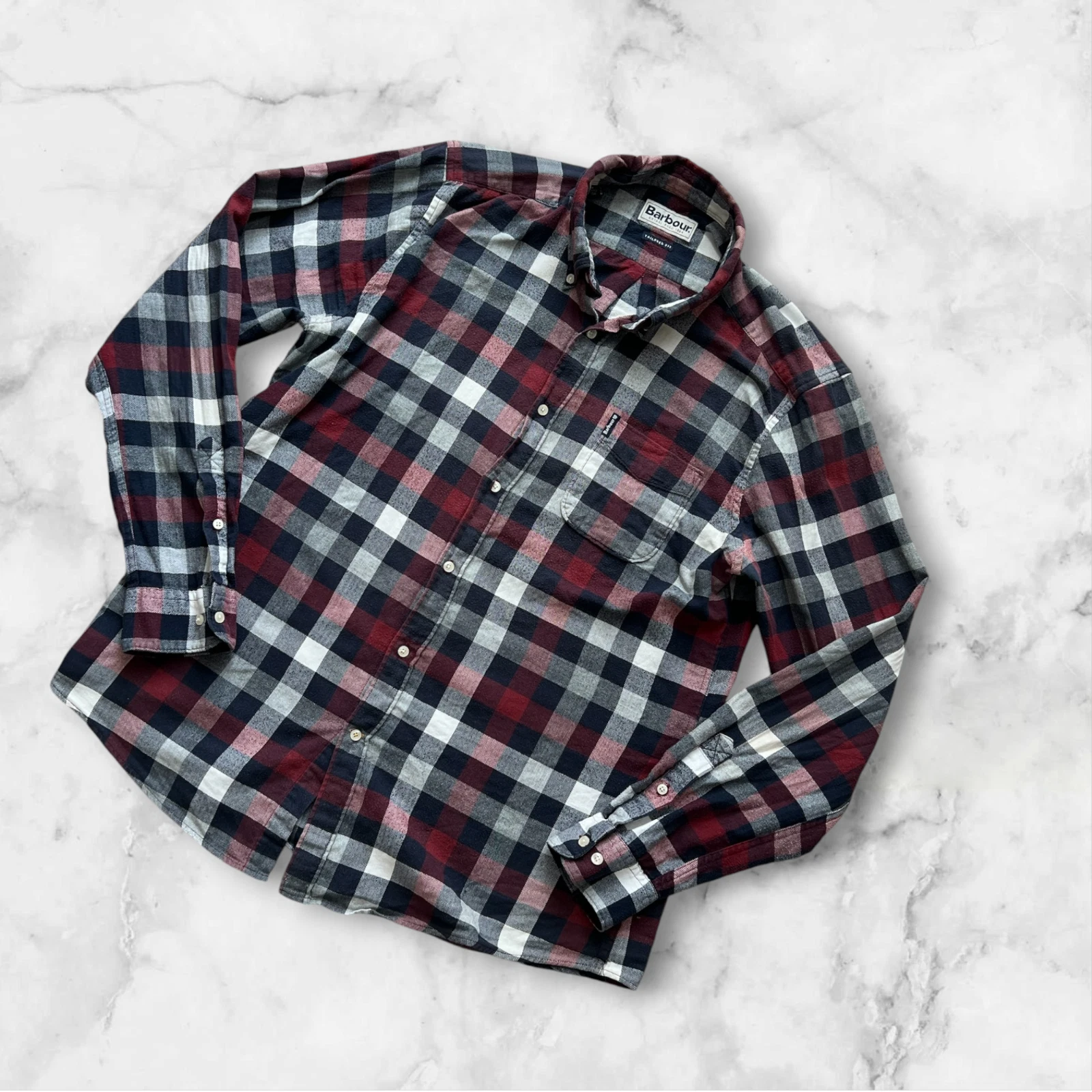 Barbour Country Check Shirt Tailored Fit Size L MSH4550RE96