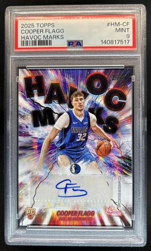 2025-26 Topps Cooper Flagg Havoc Marks RC Rookie Auto #HM-CF Mavericks PSA 9