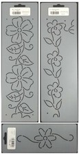 3 Quilting Stencils Floral Border Flower Quilt Pattern Continuous Line Template