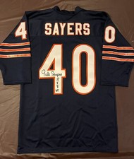 Gale Sayers Autographed Home JSY w/ROY '65 Inscrip, Football, UD Legends Card