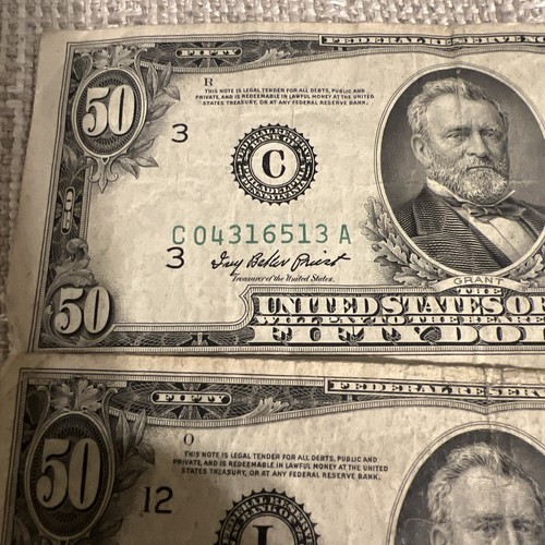 1950 ($50) FIFTY DOLLAR FRN NOTE - CIRCULATED Small Face - Picture 5 of 8