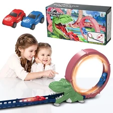 Dinosaur Track Race Car Set – Looping Track with 2 Fast Cars