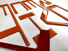 3d Orange Raised Domed Tailgate Letters For 2019-26 Silverado Us Made