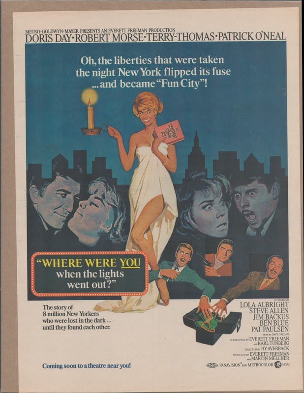 1968 Where Were You When The Lights Went Out Original Movie Promo Ad 