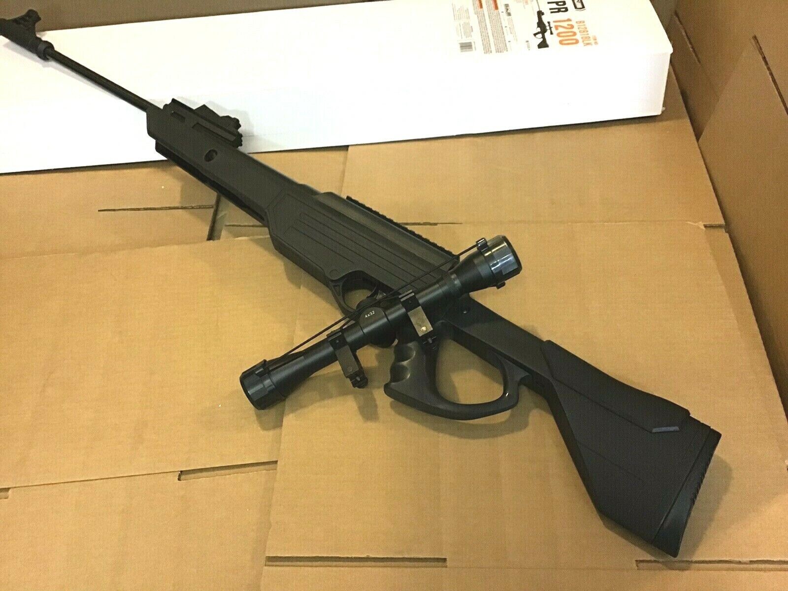 Barra .177 Cal TPR 1200 Pellet Air Gun 4x32 Scope 1200 FPS Black Rifle