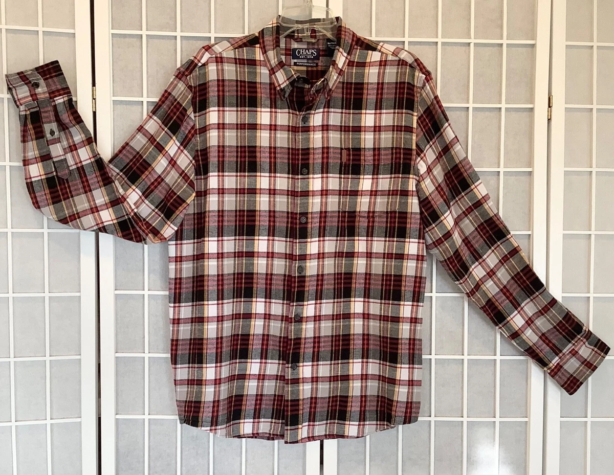 chaps men's long sleeve performance flannel shirt