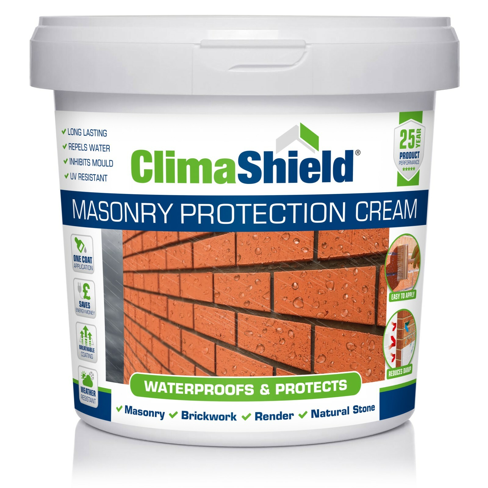 SmartSeal Brick Wall Masonry Sealer Protects 25 Year+ Water and Damp Proofing