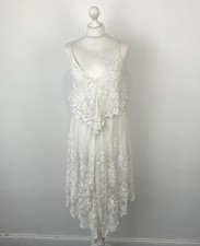 Zimmermann Silk Dress White Layered Floral Embroidery Size 2 (12 UK) Ladies