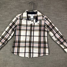 Tommy Bahama Shirt Boy S 5 6 White Multicolor Plaid Long Sleeve Embroidered Logo