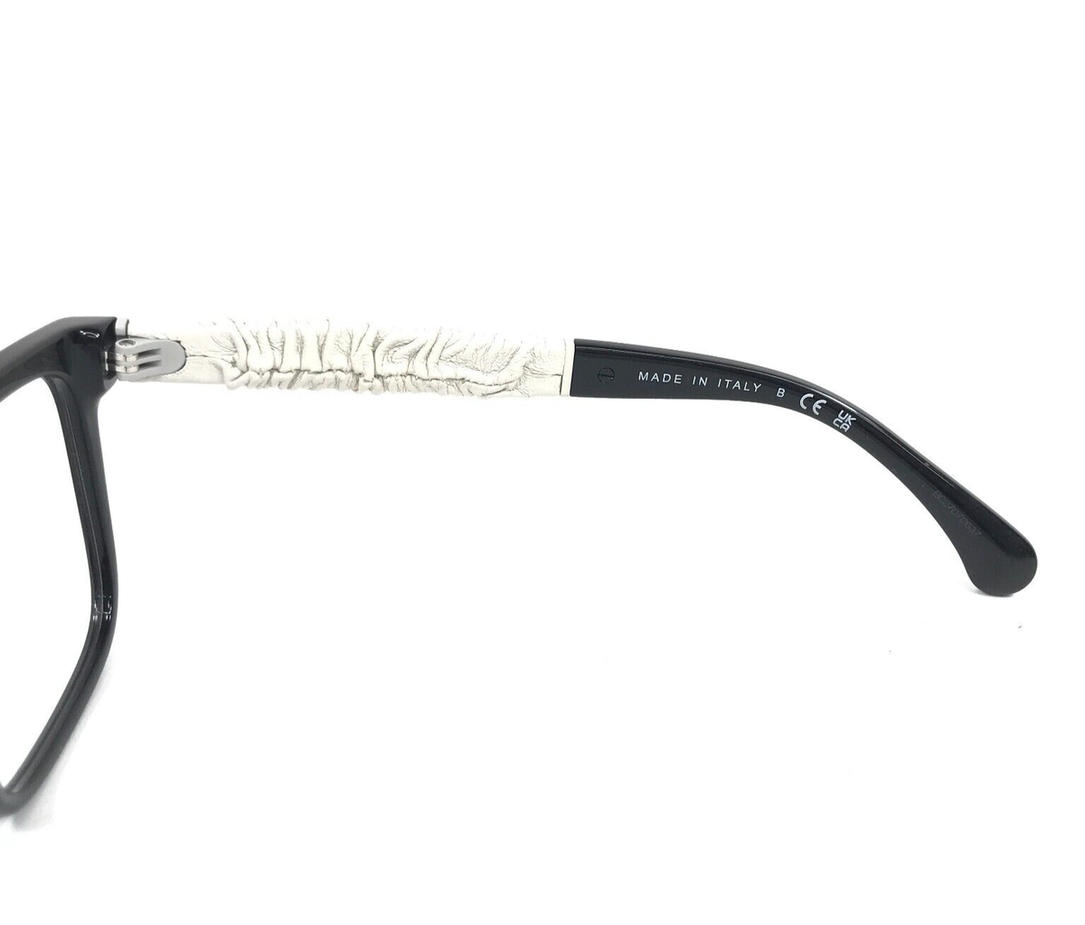 Chanel Eyeglasses Frames 3435-Q c.1082 Black White Leather Chanel Eyeglasses Frames 3435-Q c.1082 Black White Leather