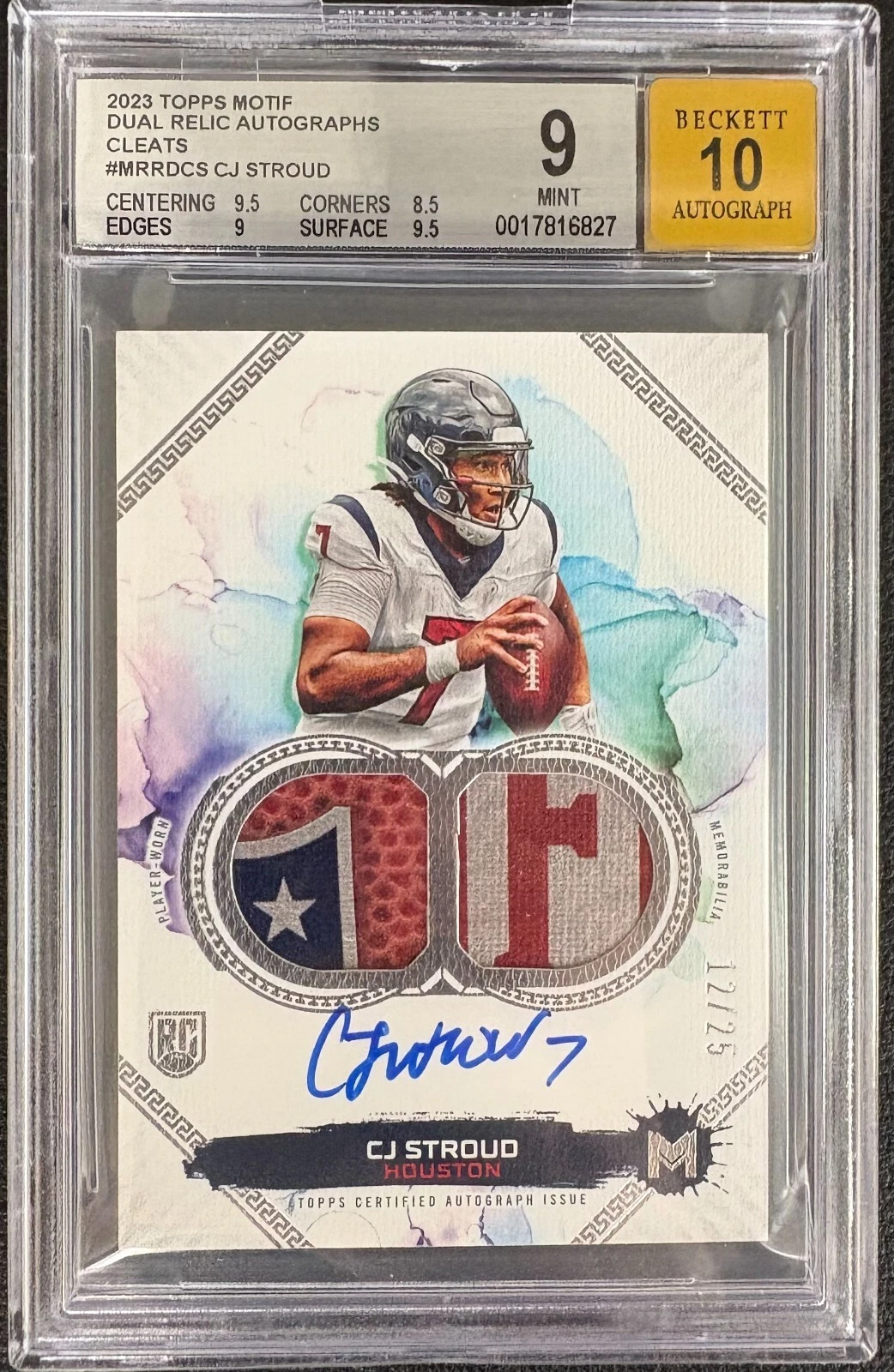 CJ Stroud Topps Motif Motif Rookie Relic Autograph Dual #MRRDCS Helmet