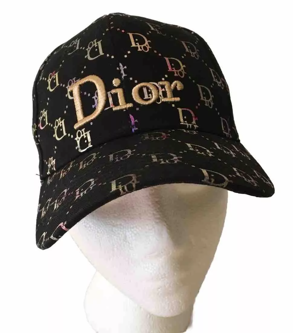 CHRISTIAN DIOR ATELIER ~ Casquette de baseball neuve sans étiquette ~ RARE noire avec logos dorés Authentique