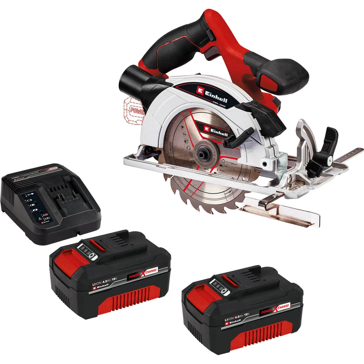 Einhell TE CS 18 165 1 Li 18v Cordless Circular Saw 165mm 2 x 4ah